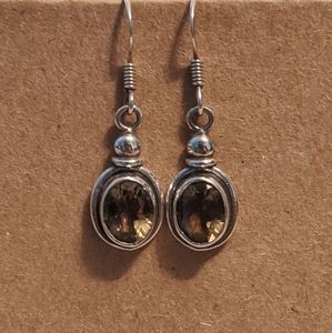 NWOT Smokey quartz sterling silver earrings